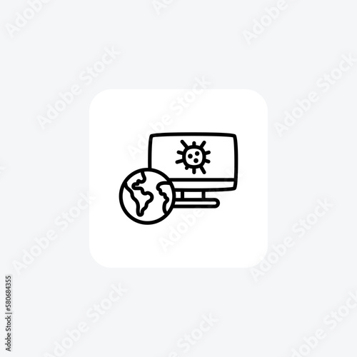 World wide, infection fully editable vector fill icon

