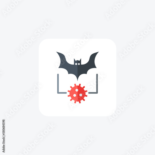 Bat, carrier fully editable vector fill icon

