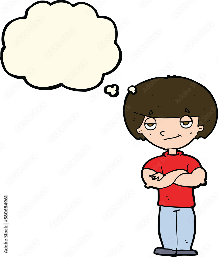 cartoon smug looking man with thought bubble cartoon smug looking man with thought bubble