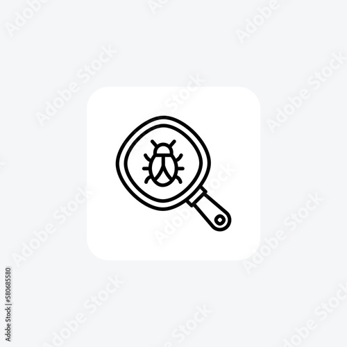 Bug, search fully editable vector fill icon


