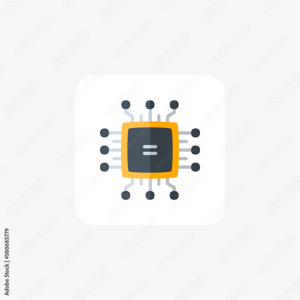 Chip, hardware fully editable vector fill icon Chip, hardware fully editable vector fill icon
