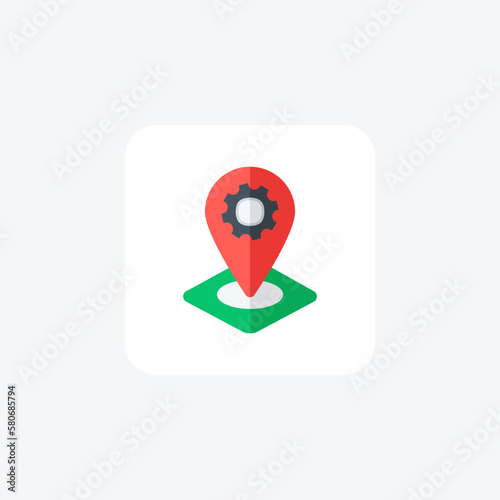 Location, pin fully editable vector fill icon

