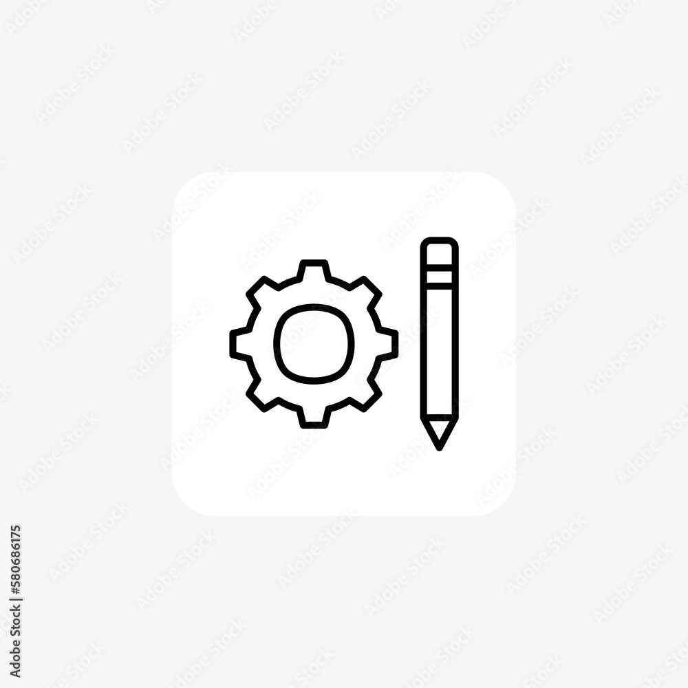 Gear work fully editable vector line icon
Gear work fully editable vector line icon