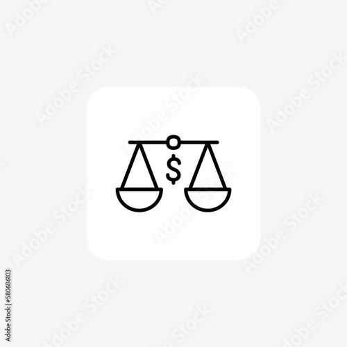 Balance, compare fully editable vector line icon

