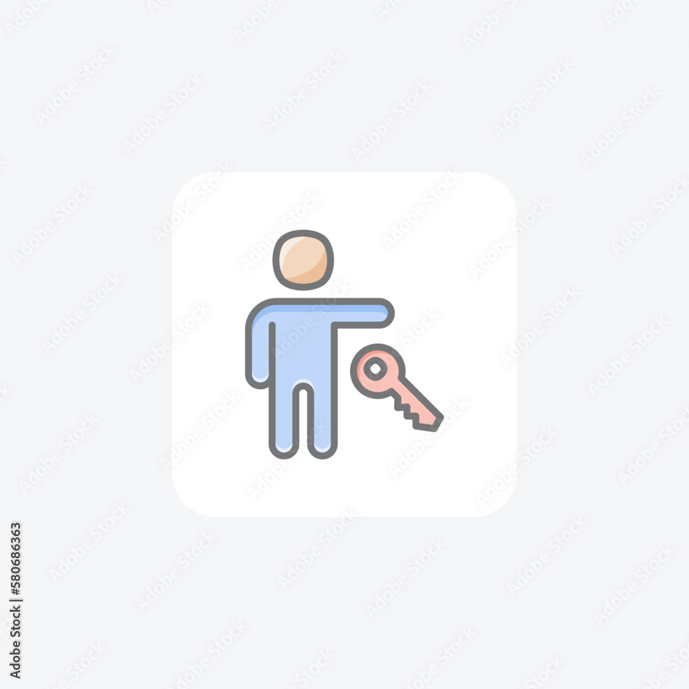Key, key person fully editable vector line icon
Key, key person fully editable vector line icon