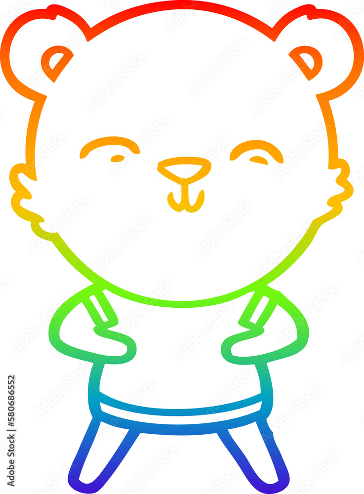 rainbow gradient line drawing happy cartoon bear rainbow gradient line drawing happy cartoon bear