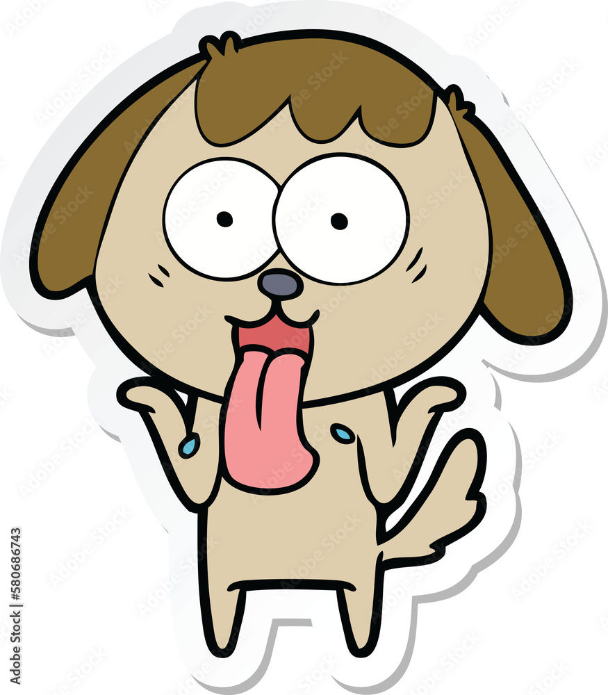 sticker of a cute cartoon dog sticker of a cute cartoon dog