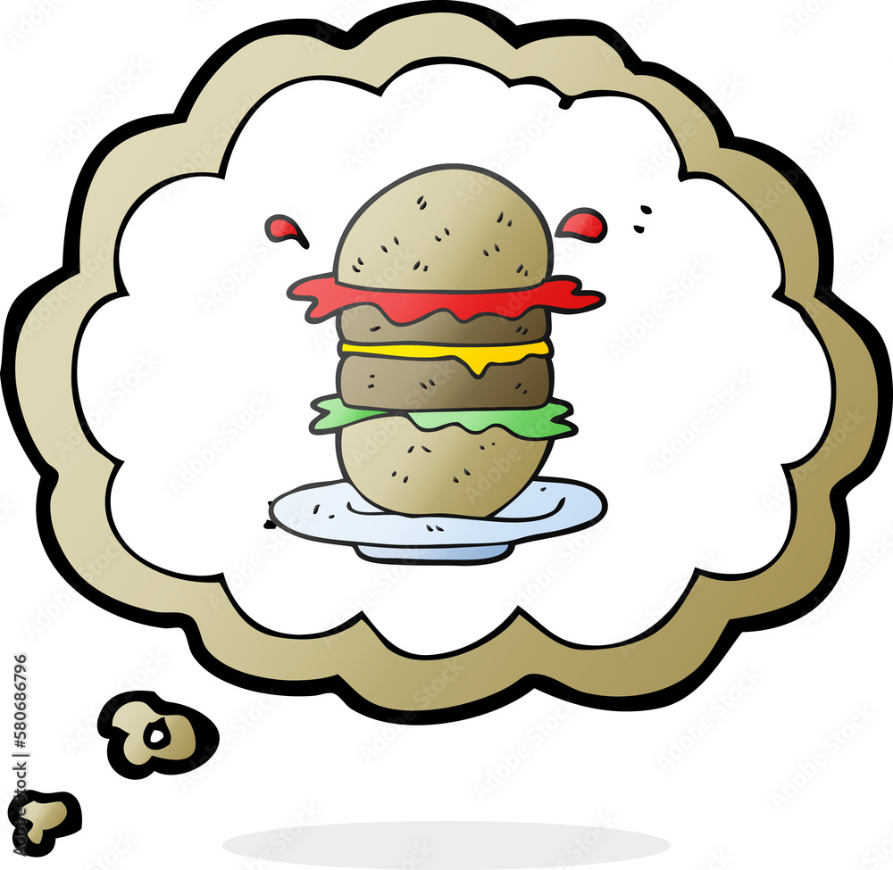 thought bubble cartoon burger thought bubble cartoon burger