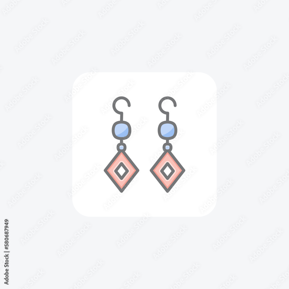 Earring fully editable vector fill icon
Earring fully editable vector fill icon