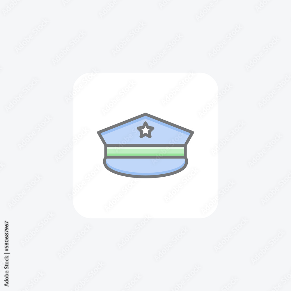 Police hat fully editable vector fill icon
Police hat fully editable vector fill icon