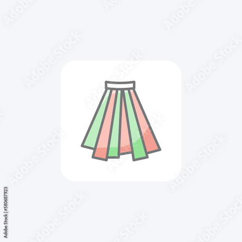 Skirt, fashion fully editable vector fill icon

