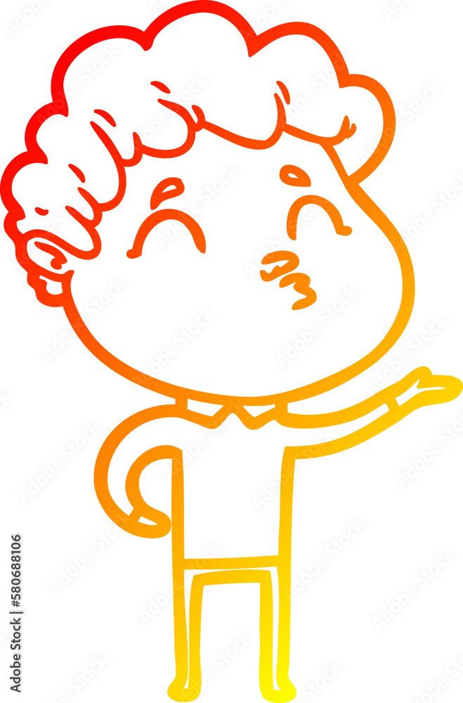 warm gradient line drawing cartoon man pouting warm gradient line drawing cartoon man pouting