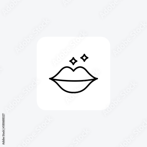 Lips, lip care fully editable vector fill icon

