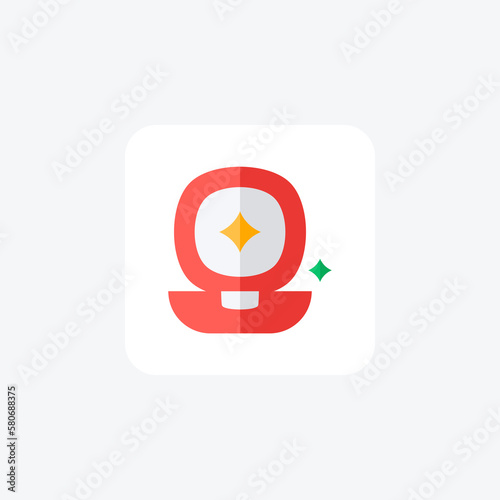 Face powder, compack fully editable vector fill icon


