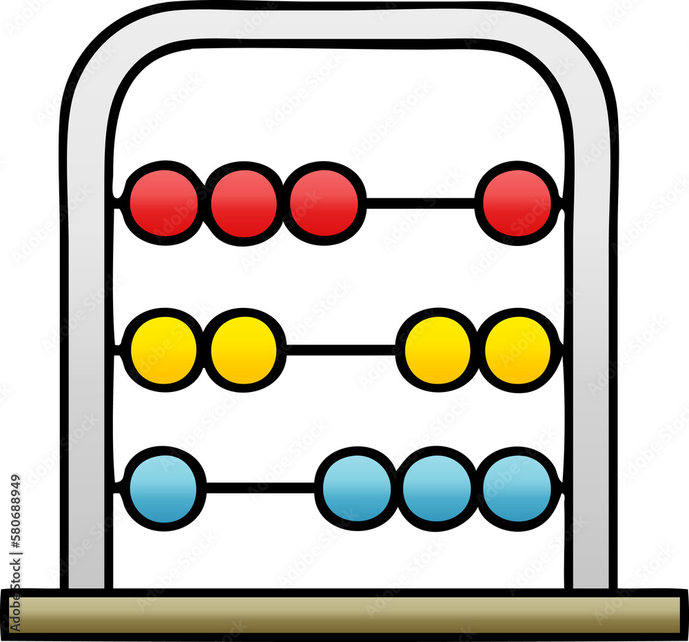 gradient shaded cartoon maths abacus gradient shaded cartoon maths abacus