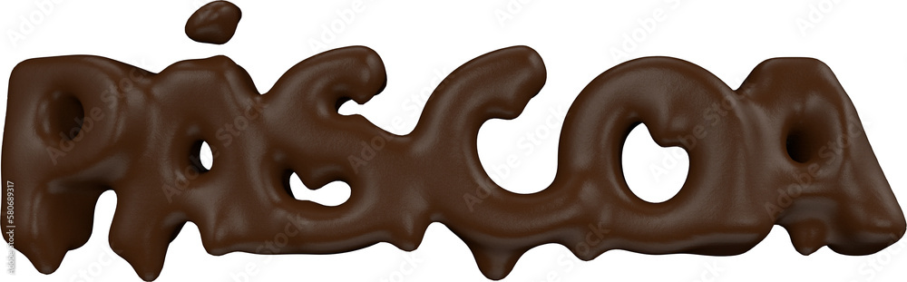 Páscoa texto chocolate 3D Páscoa texto chocolate 3D