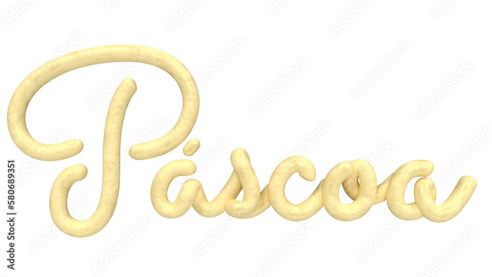 Páscoa texto chocolate 3D