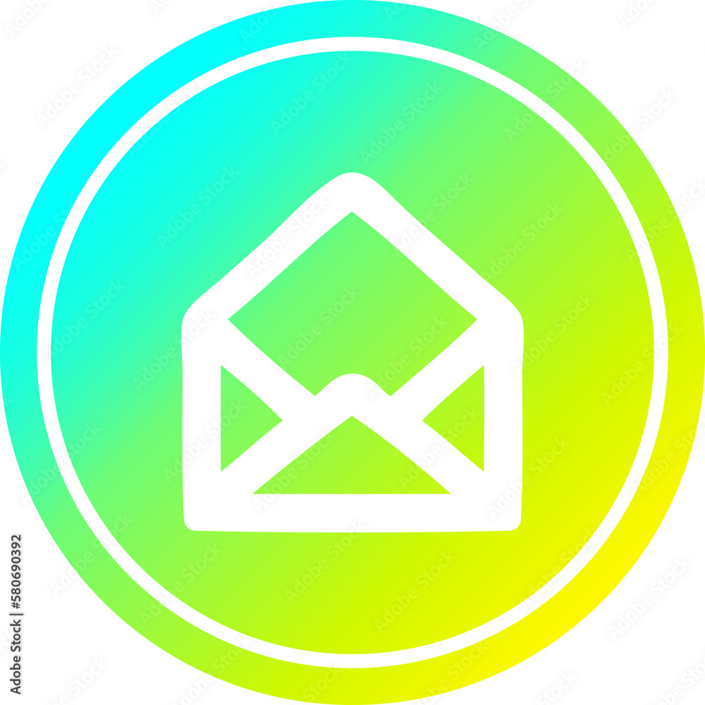 envelope letter circular in cold gradient spectrum envelope letter circular in cold gradient spectrum