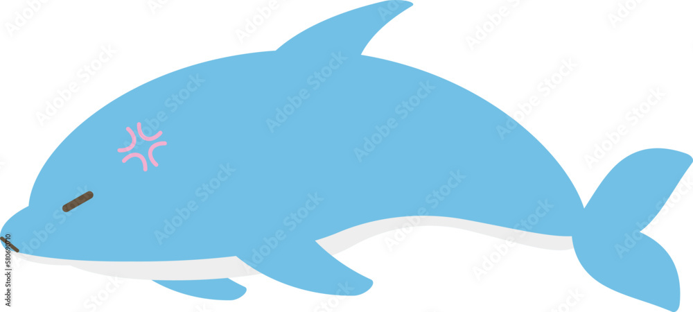 Fototapeta premium ゆるかわなイルカ 怒る