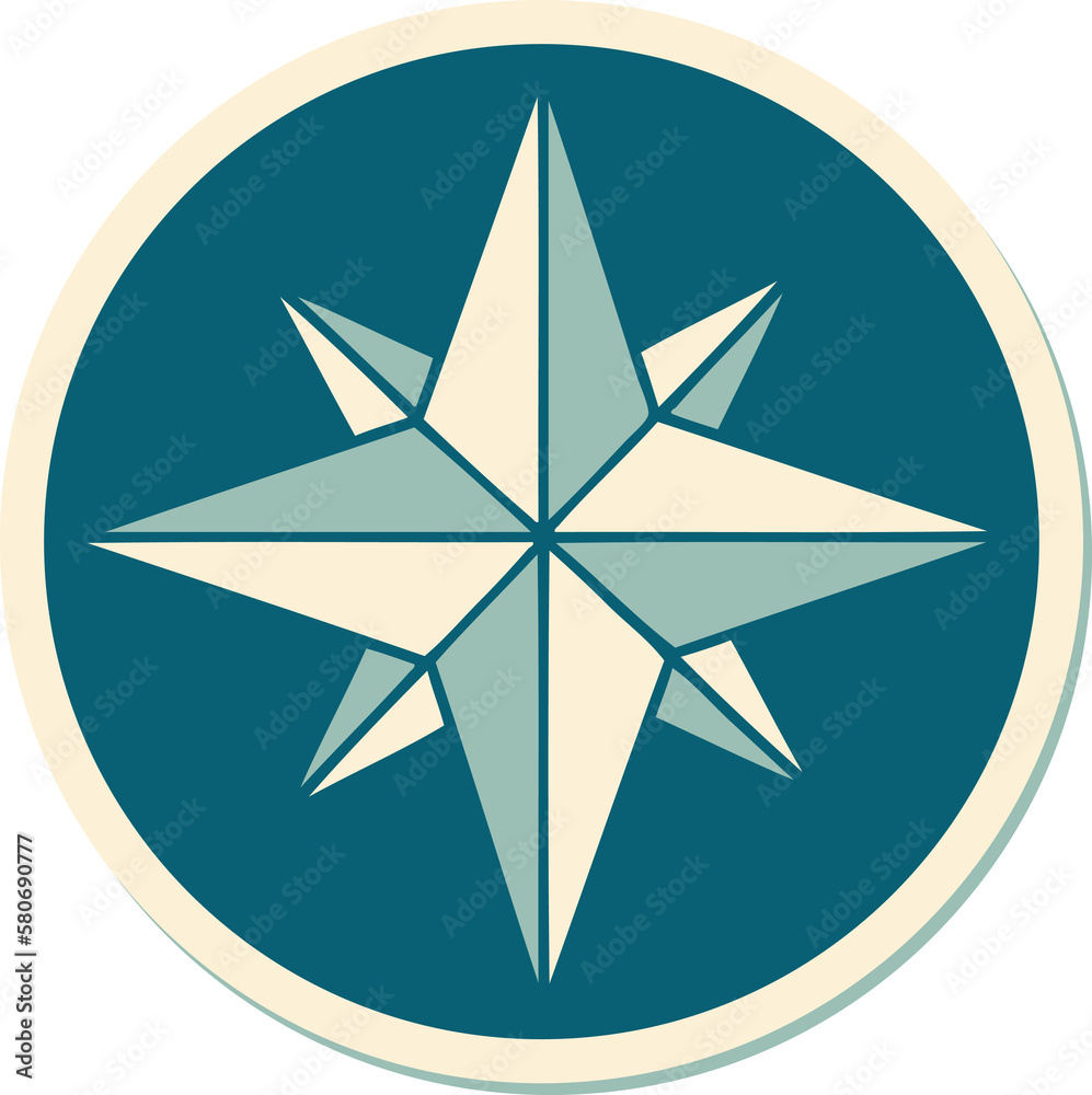 tattoo style sticker of a star tattoo style sticker of a star