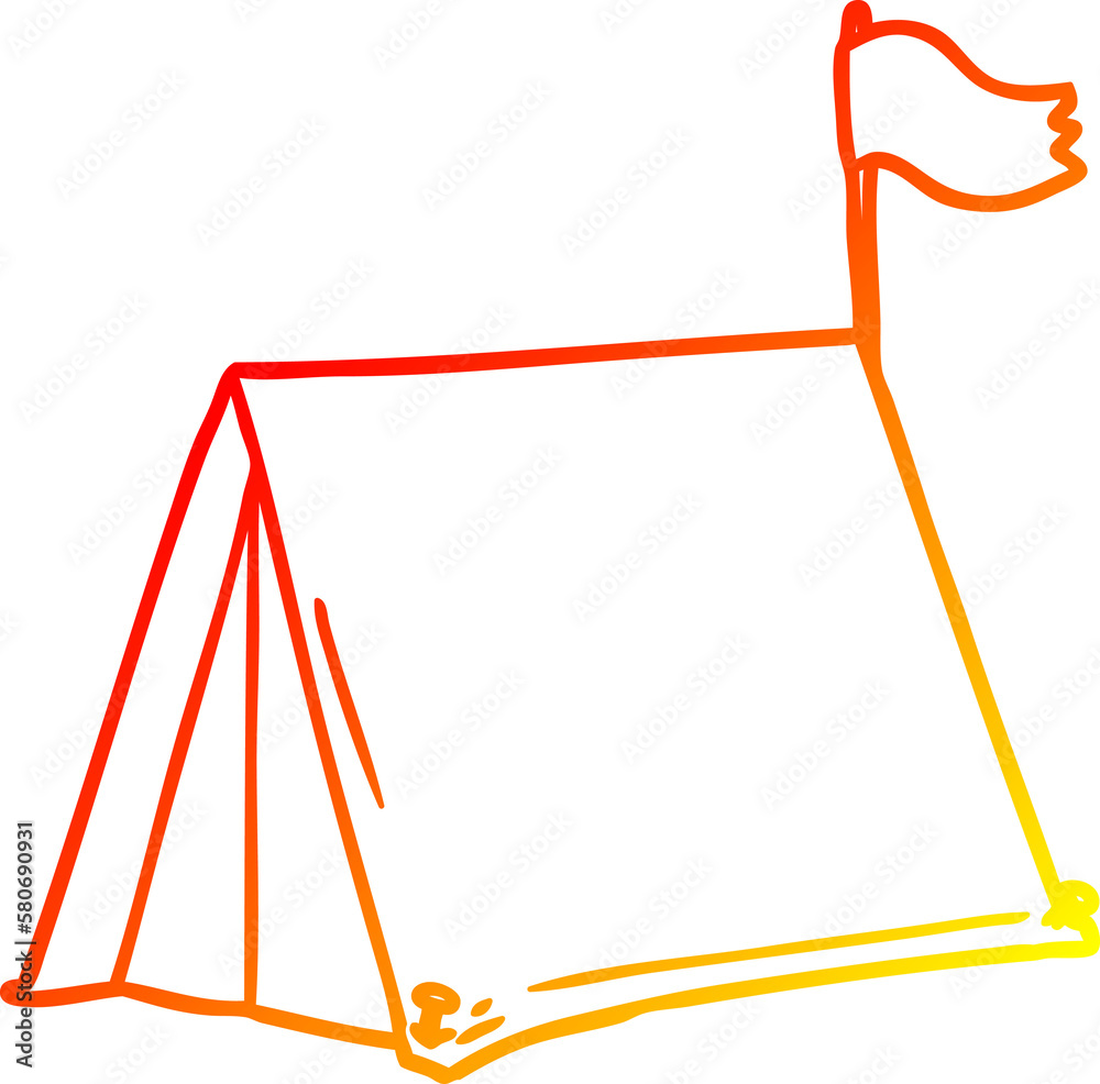 warm gradient line drawing cartoon tent warm gradient line drawing cartoon tent