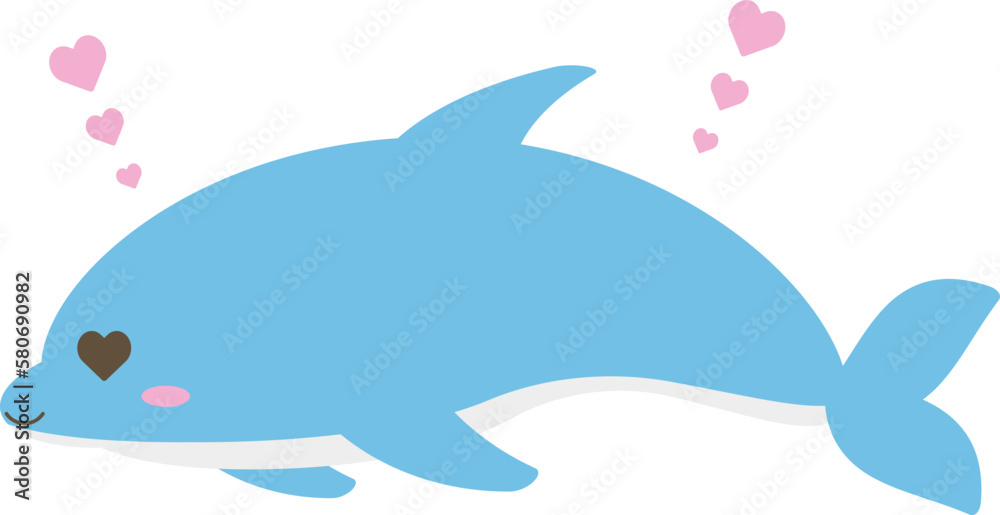 Obraz premium ゆるかわなイルカ ハート