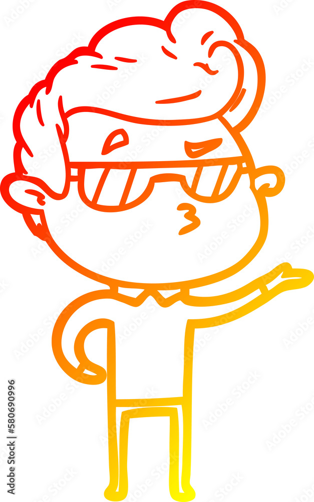 warm gradient line drawing cartoon cool guy warm gradient line drawing cartoon cool guy