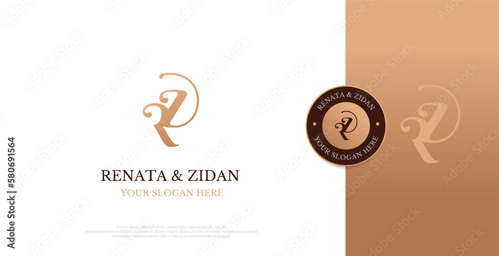 Initial RZ Logo Design Vector 