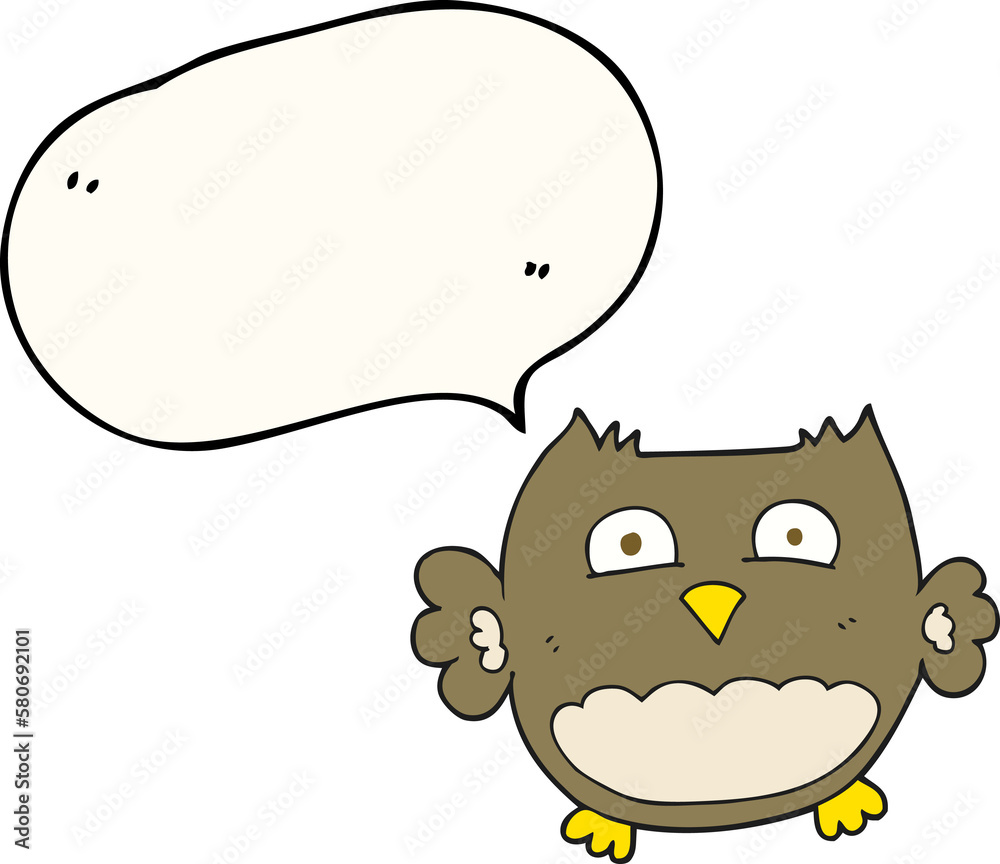 speech bubble cartoon owl