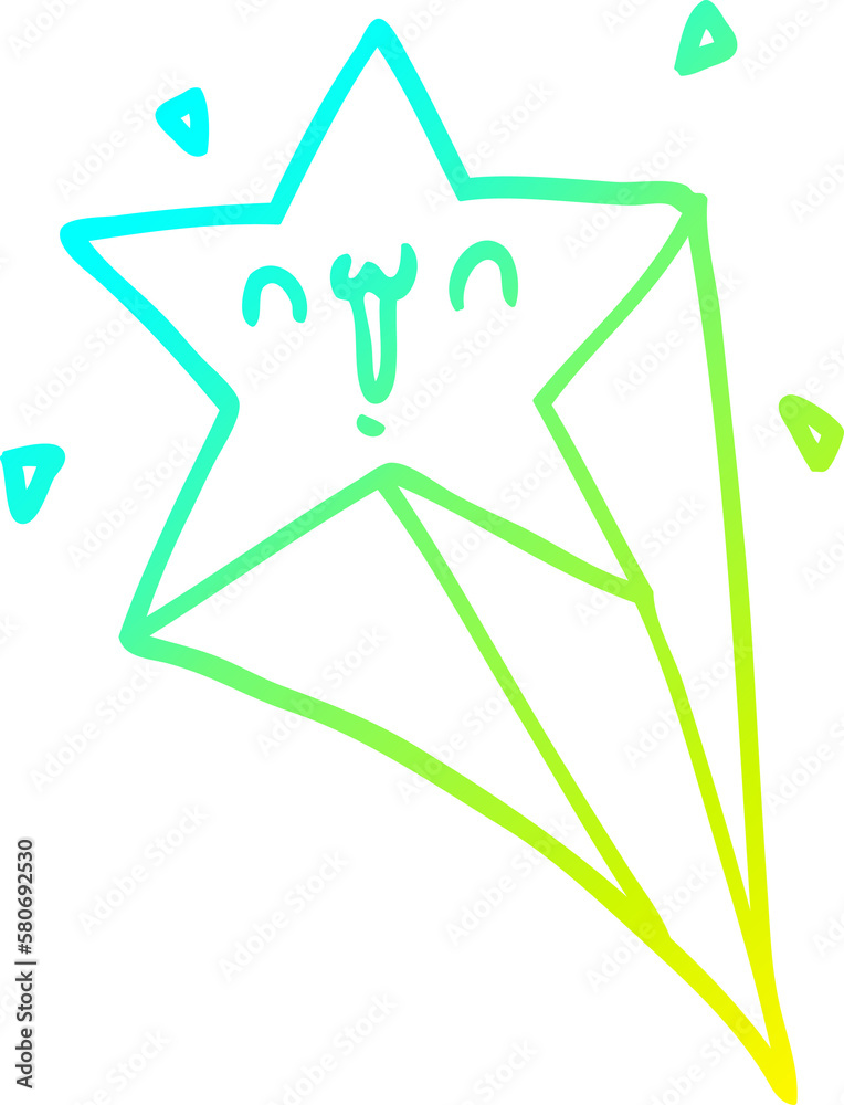 cold gradient line drawing cartoon shooting star cold gradient line drawing cartoon shooting star