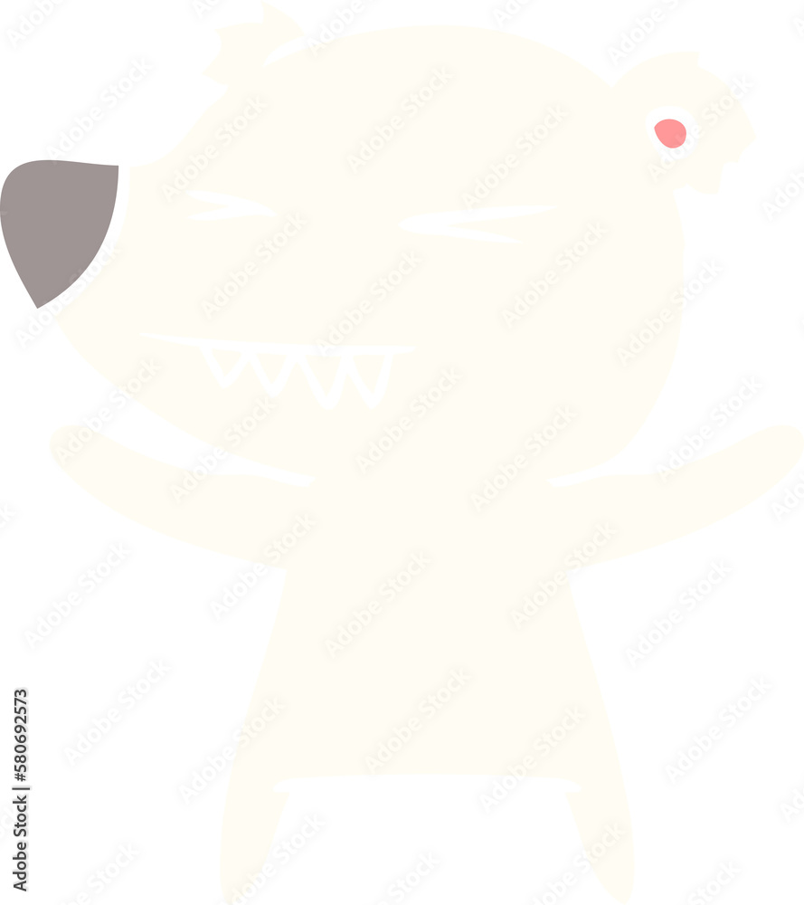 angry polar bear flat color style cartoon angry polar bear flat color style cartoon