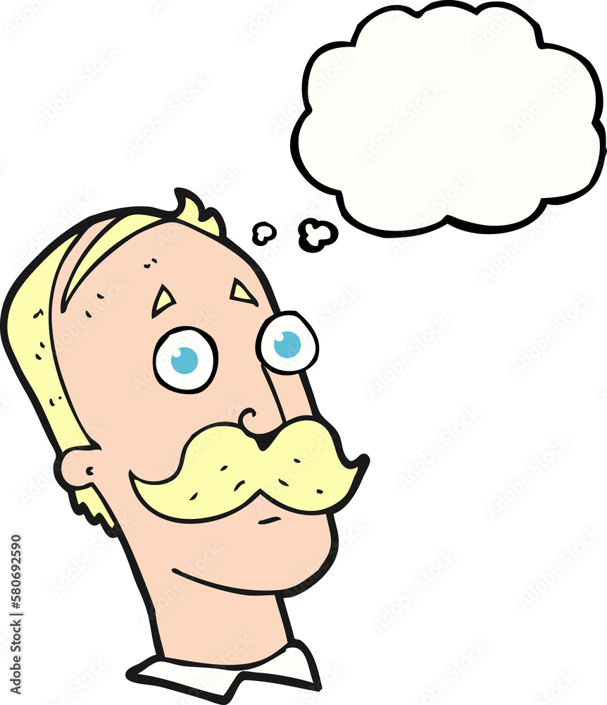 thought bubble cartoon man with mustache thought bubble cartoon man with mustache