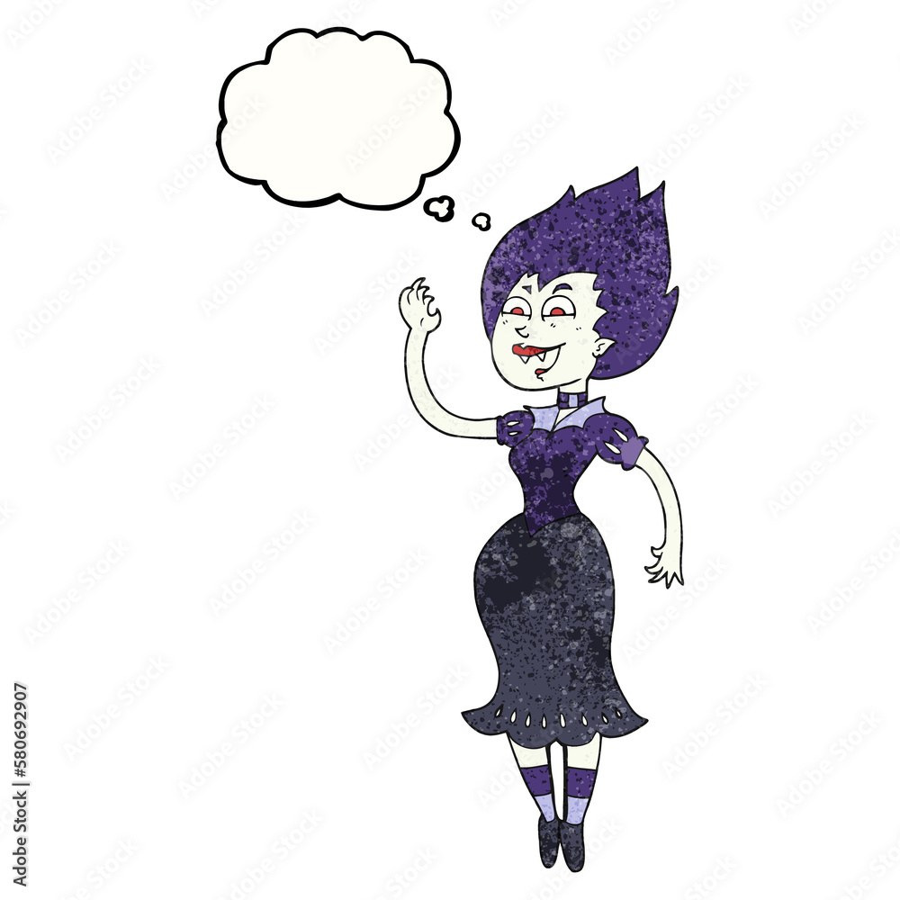 thought bubble textured cartoon vampire girl thought bubble textured cartoon vampire girl
