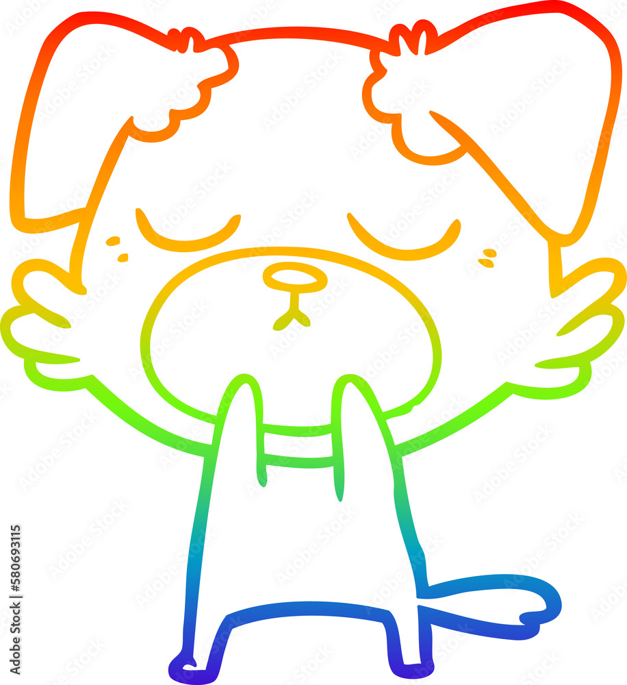 rainbow gradient line drawing cute cartoon dog rainbow gradient line drawing cute cartoon dog