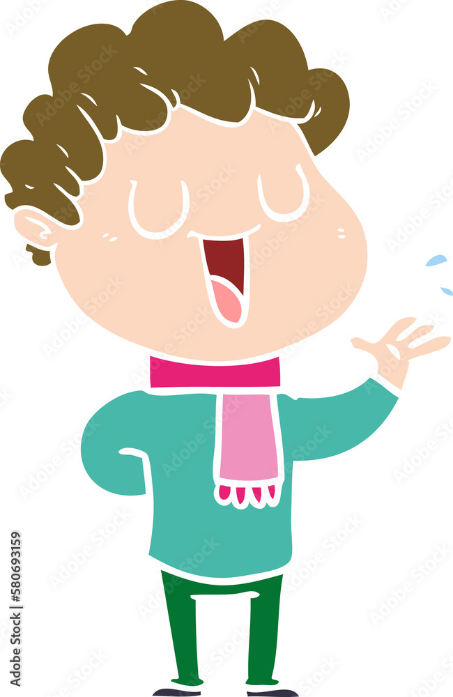 flat color style cartoon man talking flat color style cartoon man talking