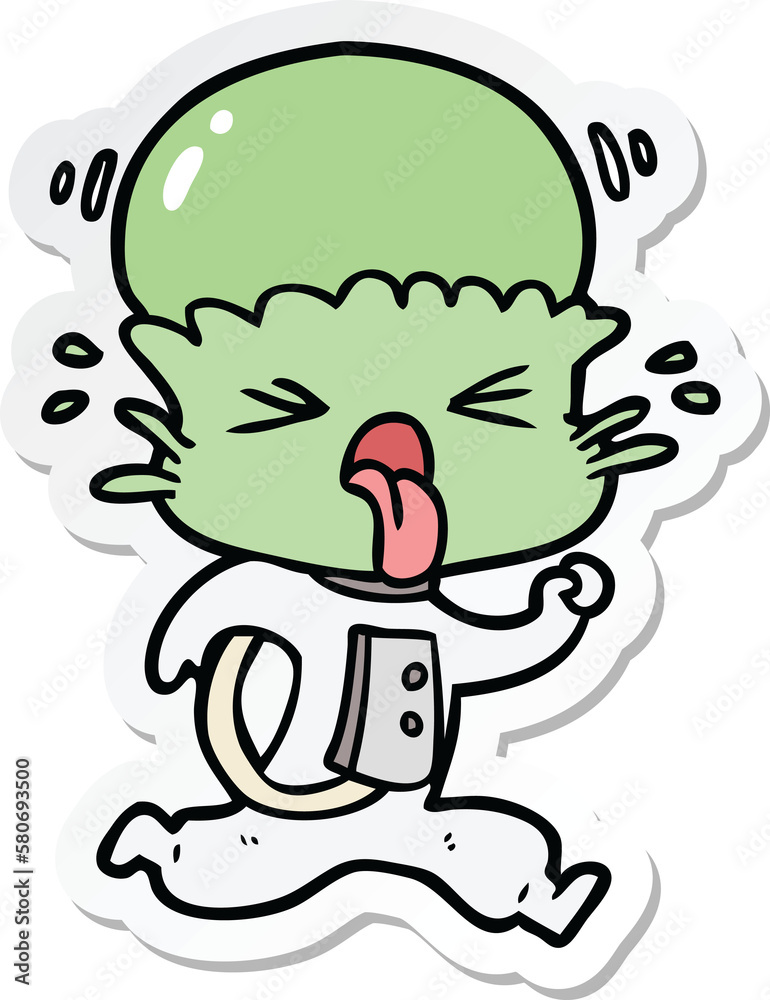 Obraz premium sticker of a weird cartoon alien