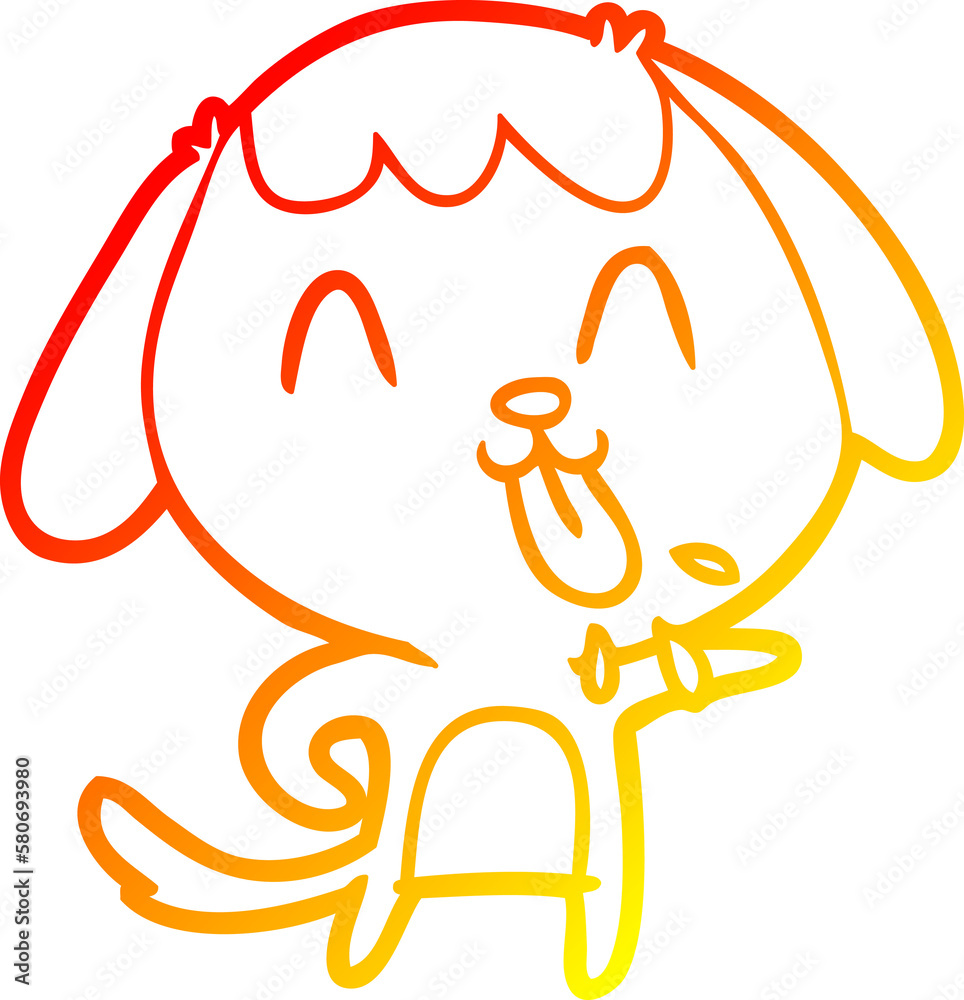 warm gradient line drawing cute cartoon dog warm gradient line drawing cute cartoon dog