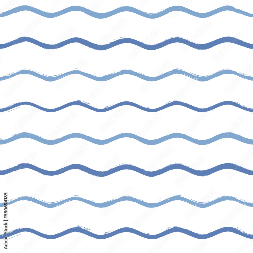 Seamless Wave Pattern, Hand drawn water sea vector background. Wavy beach print, curly grunge paint lines, watercolor stripes Seamless Wave Pattern, Hand drawn water sea vector background. Wavy beach print, curly grunge paint lines, watercolor stripes