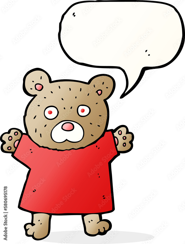 cartoon cute teddy bear with speech bubble cartoon cute teddy bear with speech bubble