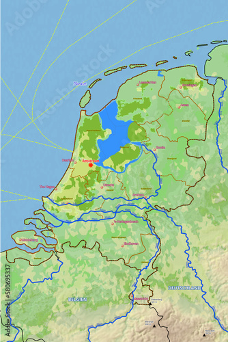 Geographische physische Karte von Niederlande photo