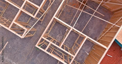 Stick house timber beams and truss frames give it unique framework trusses photo