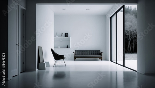 Minimalist interior design. Generative AI