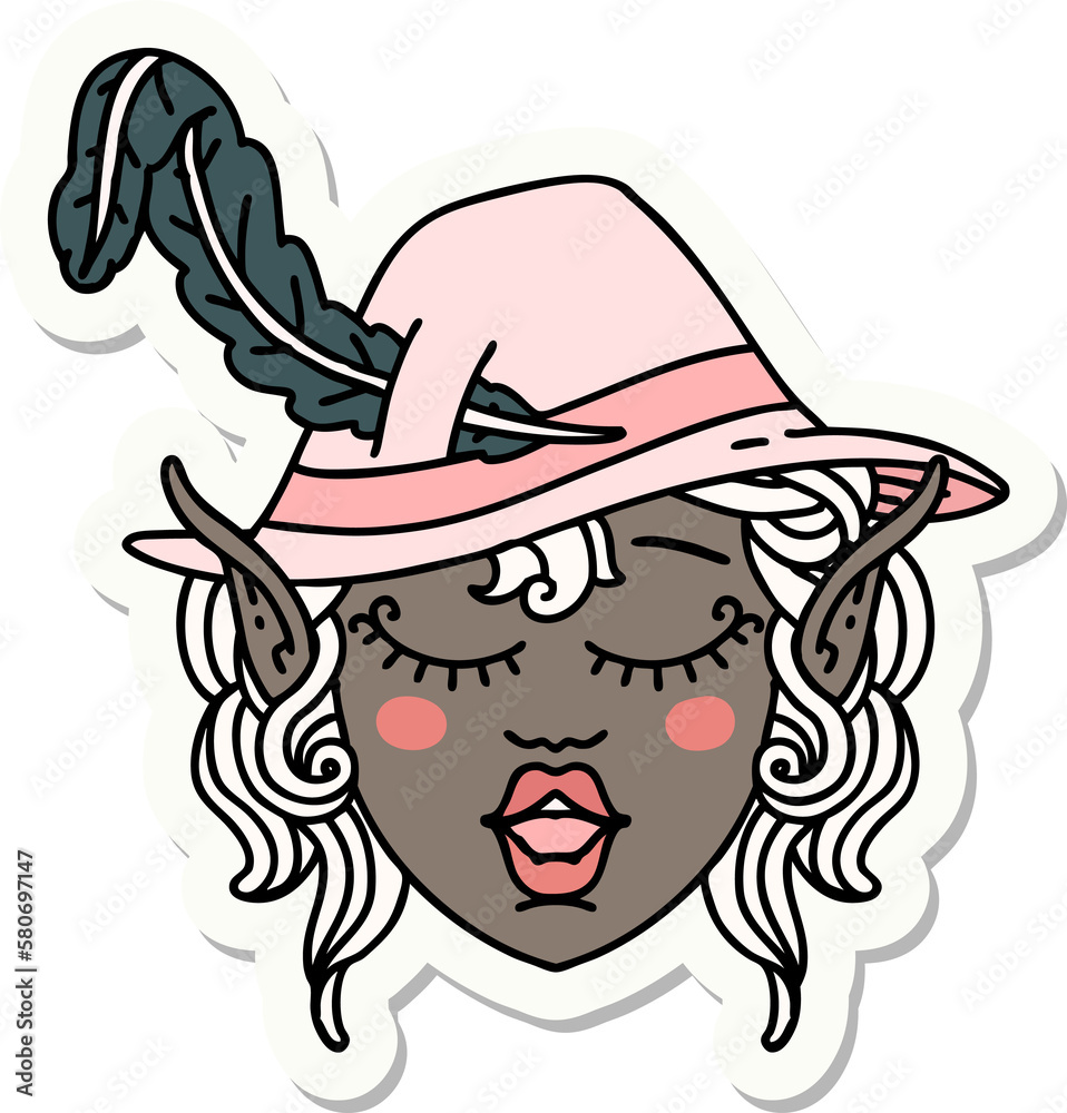 elf bard character face sticker elf bard character face sticker