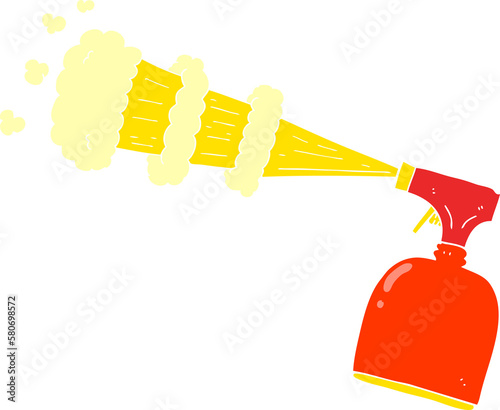 flat color illustration of a cartoon spray bottle