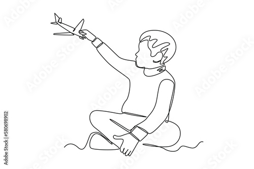 Single one line drawing traveling and tourism concept. Continuous line draw design graphic vector illustration.