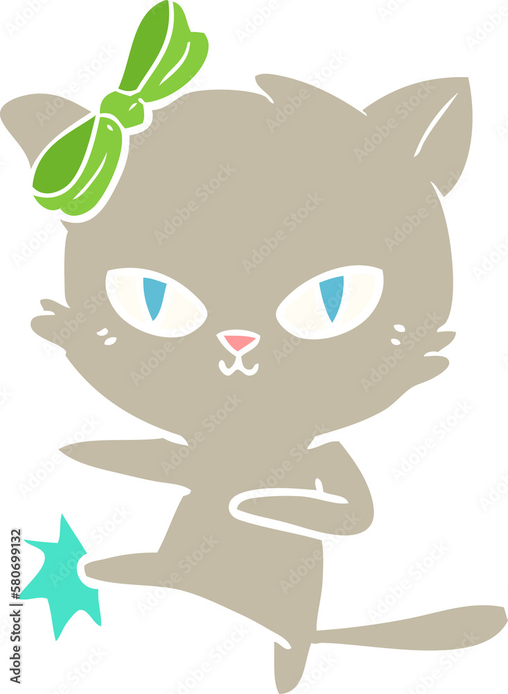 cute flat color style cartoon cat cute flat color style cartoon cat