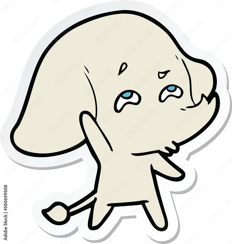 sticker of a cartoon elephant remembering sticker of a cartoon elephant remembering