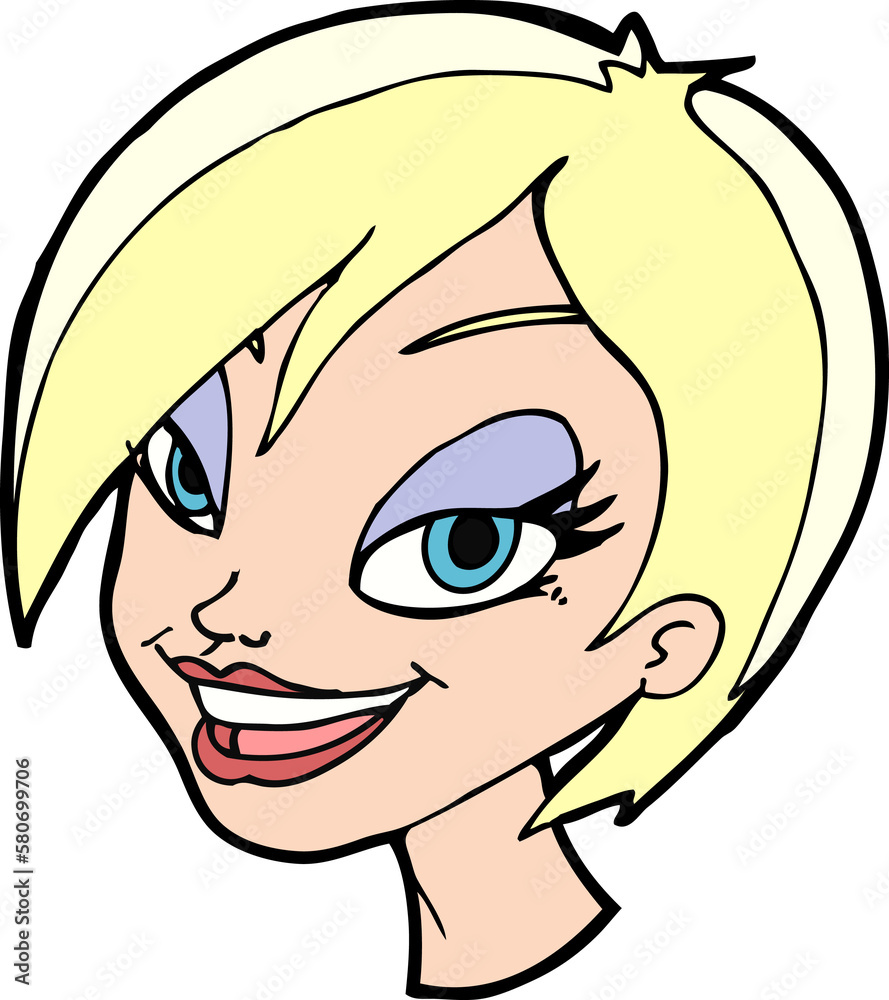 Fototapeta premium cartoon pretty female face