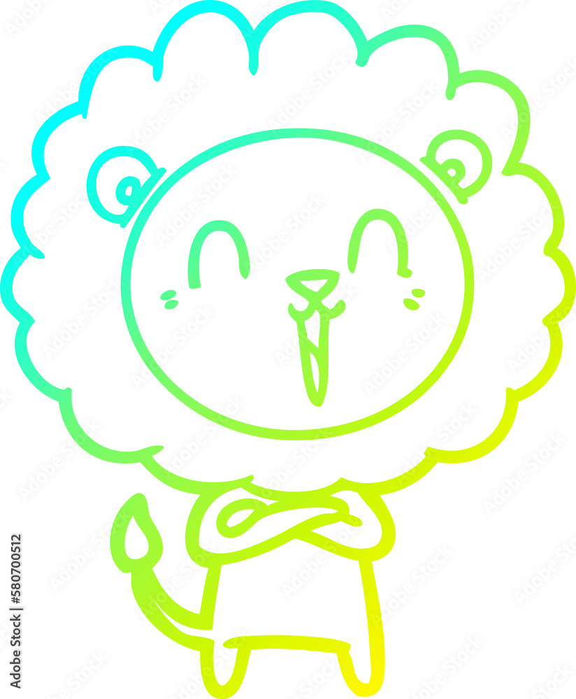 cold gradient line drawing laughing lion cartoon cold gradient line drawing laughing lion cartoon