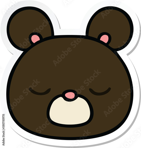 sticker of a quirky hand drawn cartoon bear